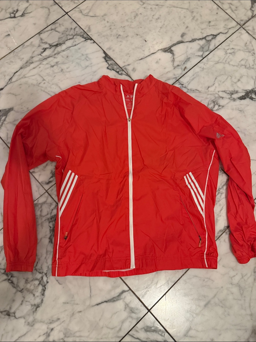 adidas Red/Orange Women's Lightweight Hooded Bomber Jacket